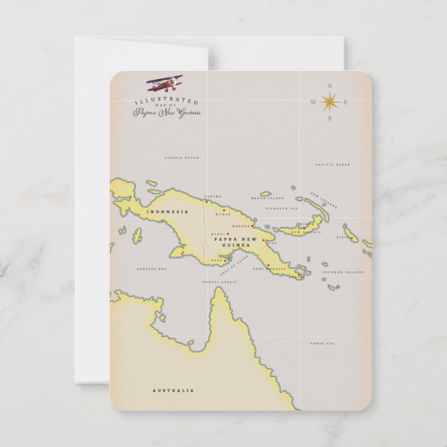 Mapa ilustrado da Papua-Nova Guiné (Verso)