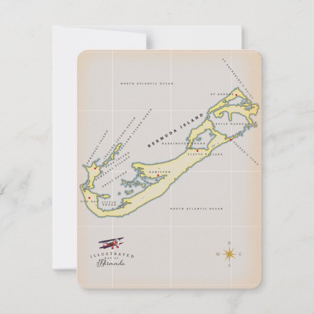 Mapa ilustrado das Bermudas (Verso)