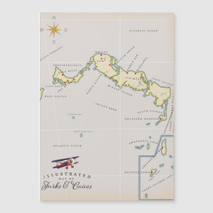 Mapa ilustrado das Ilhas Turcas e Caicos