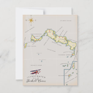 Mapa ilustrado das Ilhas Turcas e Caicos