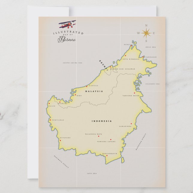 Mapa ilustrado de Bornéu (Verso)