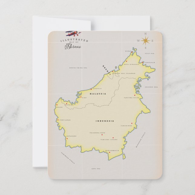 Mapa ilustrado de Bornéu (Verso)
