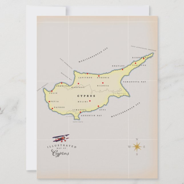 Mapa ilustrado de Chipre. (Verso)