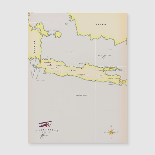 Mapa ilustrado de Java. (Frente)