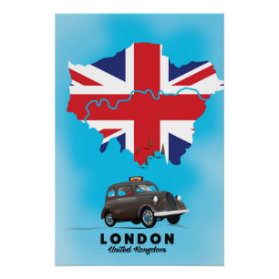 Mapa ilustrado de Londres pôster de viagem