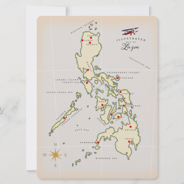 Mapa ilustrado de Luzon Filipinas (Verso)