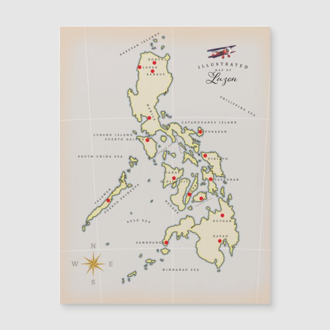 Mapa ilustrado de Luzon Filipinas (Frente)