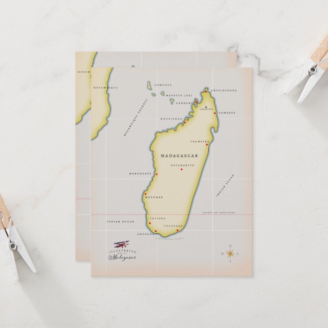 Mapa ilustrado de Madagáscar (Frente/Verso In Situ)