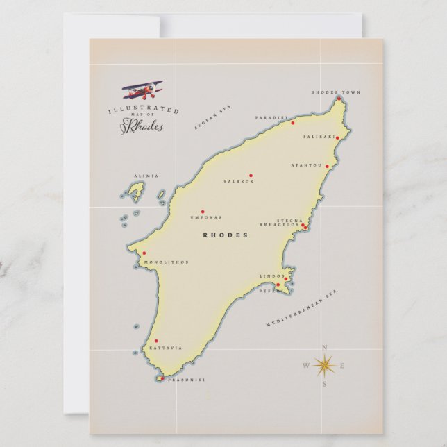 Mapa ilustrado de Rodes. (Verso)
