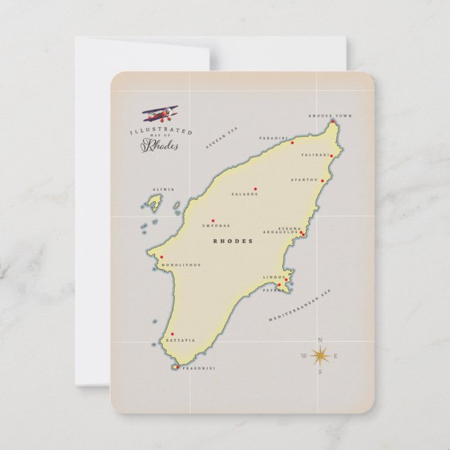 Mapa ilustrado de Rodes. (Verso)