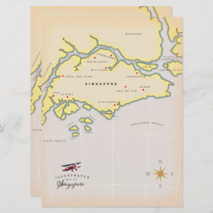 Mapa ilustrado de Singapura