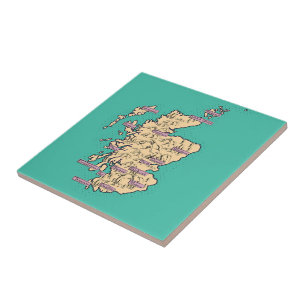 Mapa ilustrado de viagens da Escócia (Versão Verde