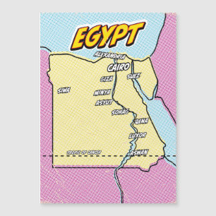 Mapa ilustrado do Egito em Pop Art