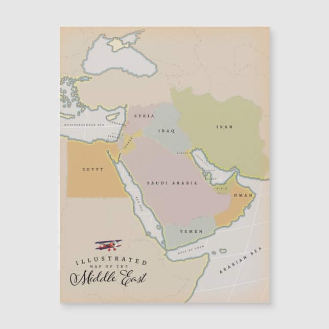 Mapa ilustrado do Oriente Médio. (Frente)