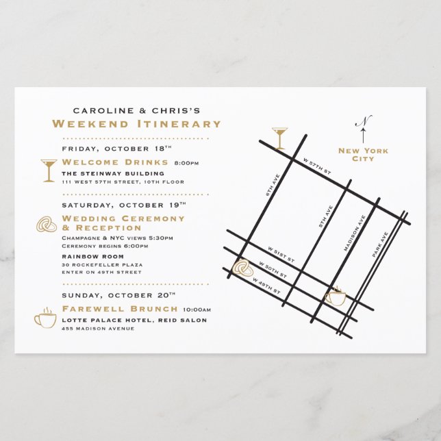 Mapa Itinerário de Boas-vindas do Final de Semana  (Verso)