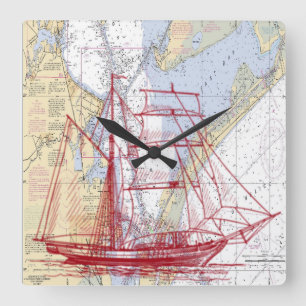 Mapa Marítimo Do Relógio Da Baía De Galveston