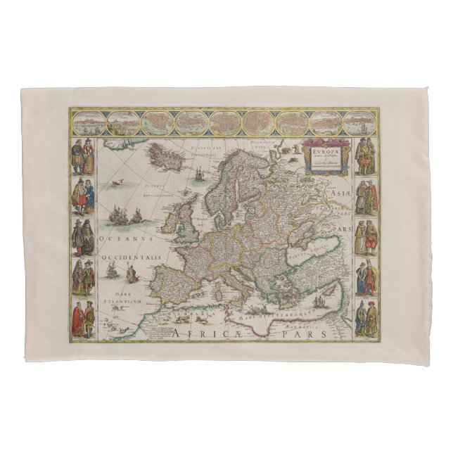 Mapa medieval da Europa (por Willem Blaeu) (Frente-Esquerda)