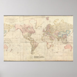 Mapa Mercator do Poster Mundial