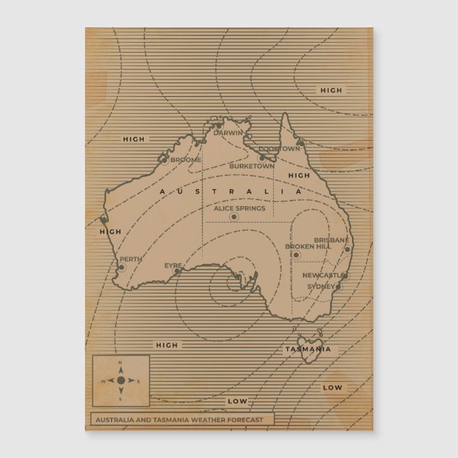 Mapa meteorológico antigo da Austrália (Frente)