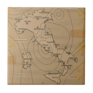 Mapa meteorológico da Itália, da Scilly e da Sarde