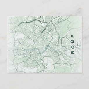 Mapa Mínimo de Roma em Cartão Postal