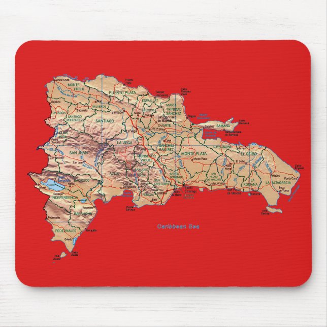 Mapa Mousepad da República Dominicana (Frente)