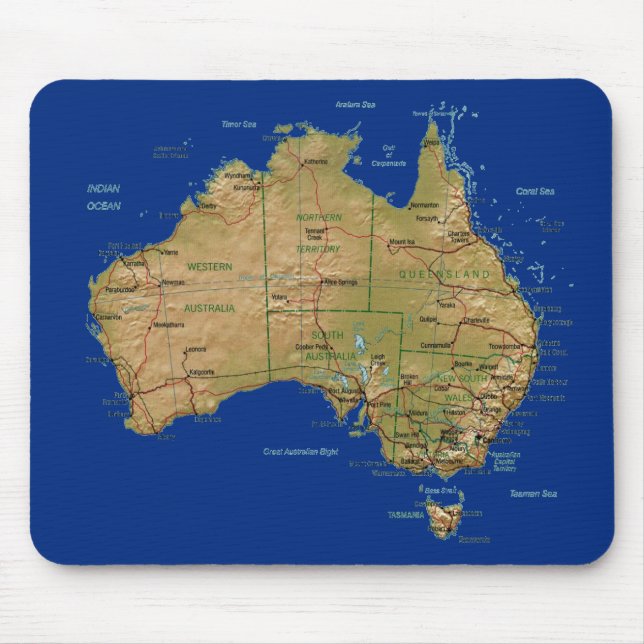 Mapa Mousepad de Austrália (Frente)