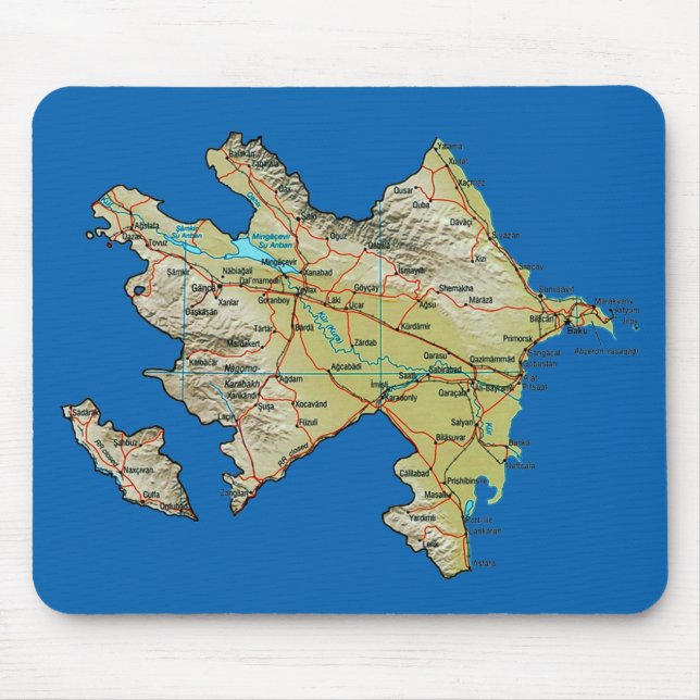 Mapa Mousepad de Azerbaijan (Frente)