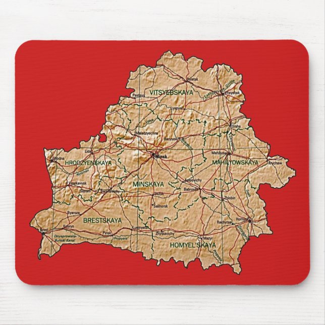 Mapa Mousepad de Belarus (Frente)