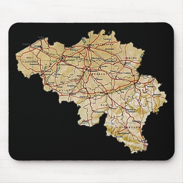 Mapa Mousepad de Bélgica (Frente)