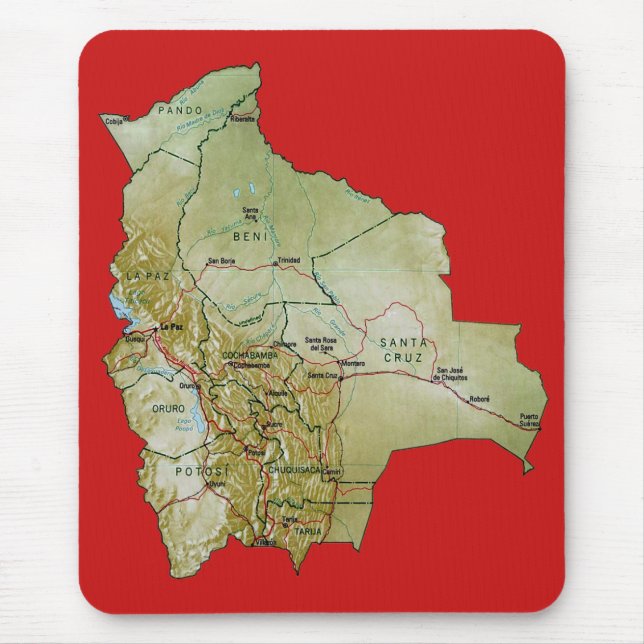 Mapa Mousepad de Bolívia (Frente)