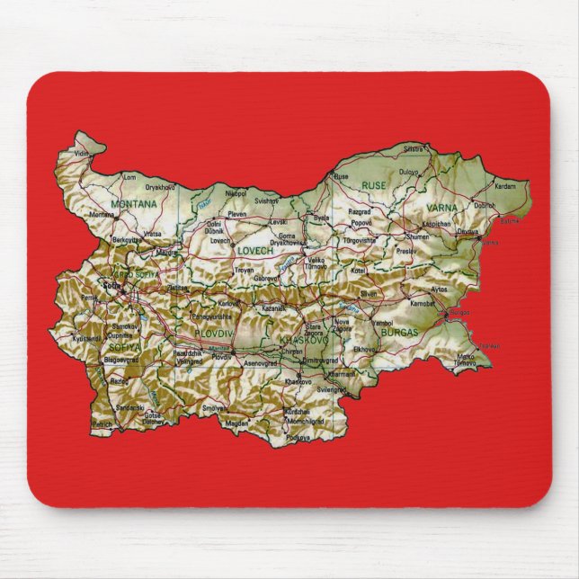 Mapa Mousepad de Bulgária (Frente)