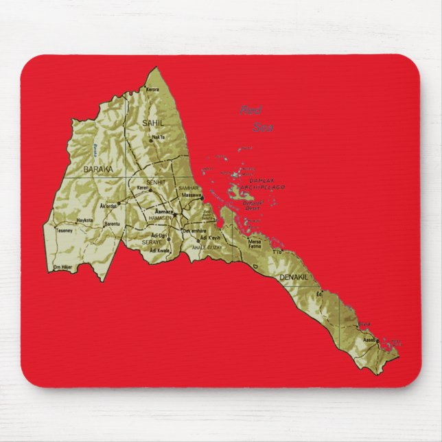 Mapa Mousepad de Eritrea (Frente)