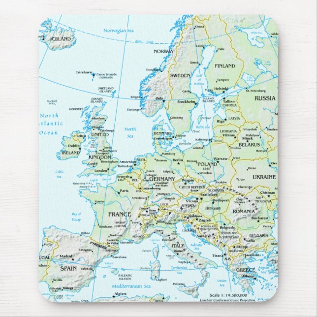 Mapa Mousepad de Europa (Frente)