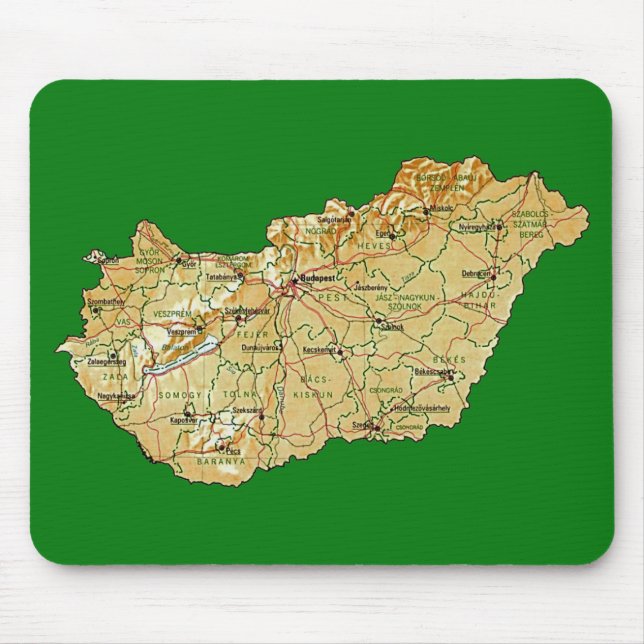 Mapa Mousepad de Hungria (Frente)