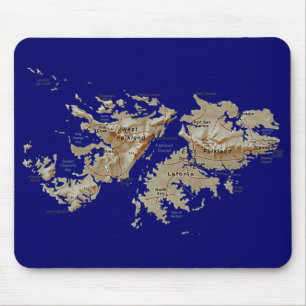 Mapa Mousepad de Ilhas Falkland