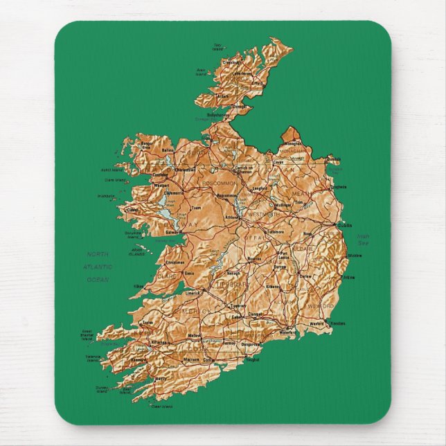 Mapa Mousepad de Ireland (Frente)
