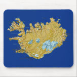 Mapa Mousepad de Islândia<br><div class="desc">Características deste design do mousepad um mapa de alivio de Islândia. Reacenda memórias islandêsas quando no computador.</div>