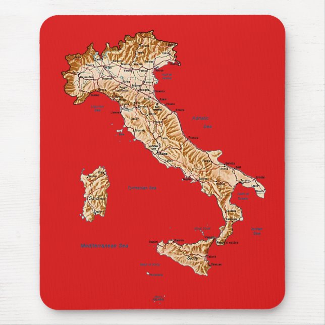 Mapa Mousepad de Italia (Frente)