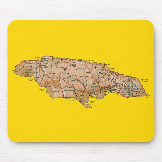 Mapa Mousepad de Jamaica (Frente)