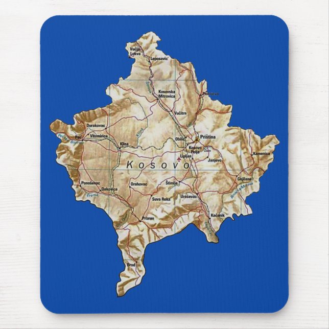 Mapa Mousepad de Kosovo (Frente)