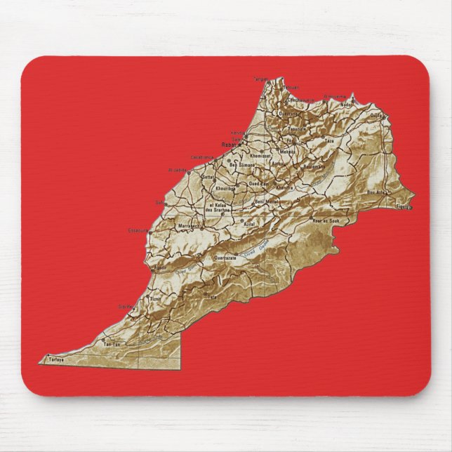 Mapa Mousepad de Marrocos (Frente)