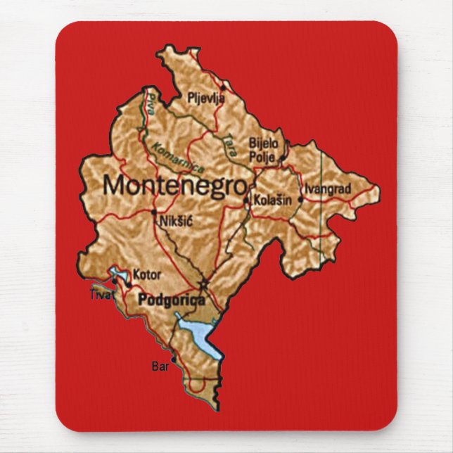 Mapa Mousepad de Montenegro (Frente)
