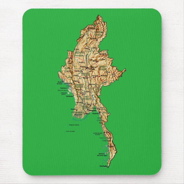 Mapa Mousepad de Myanmar (Frente)