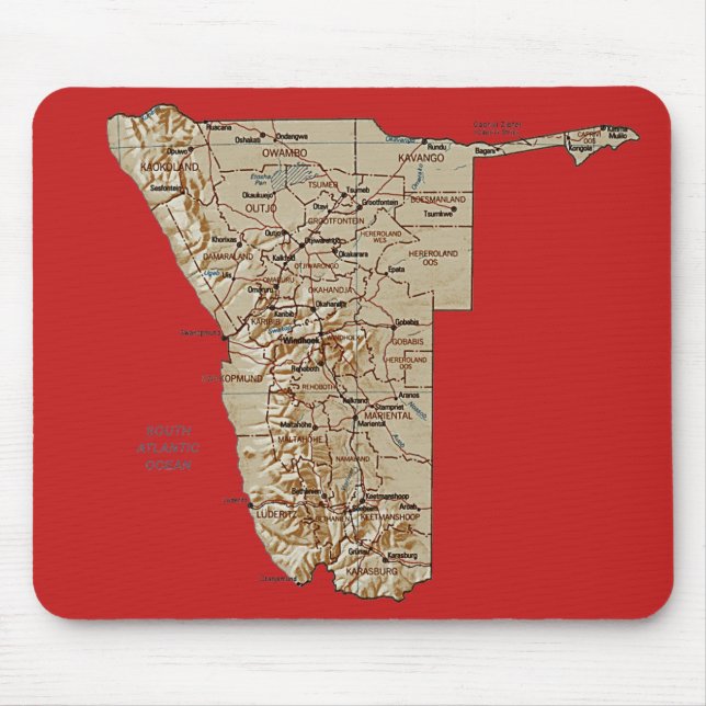 Mapa Mousepad de Namíbia (Frente)
