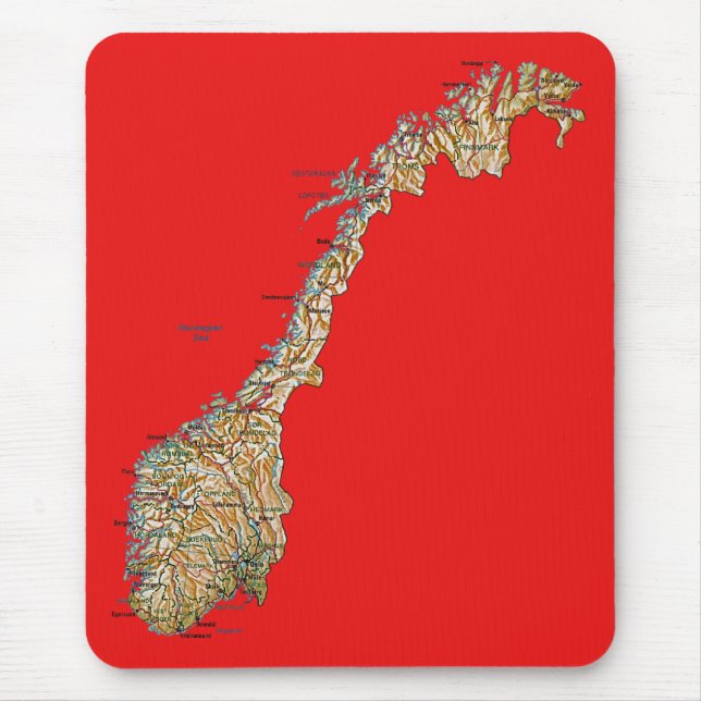 Mapa Mousepad de Noruega (Frente)