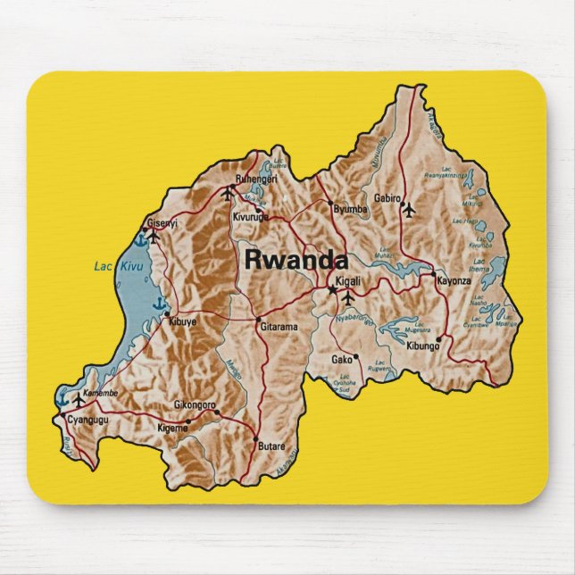Mapa Mousepad de Rwanda (Frente)