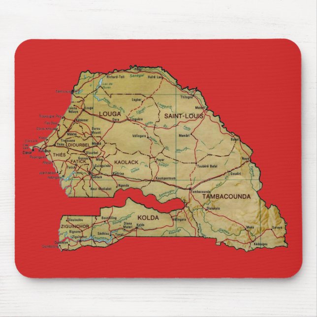 Mapa Mousepad de Senegal (Frente)