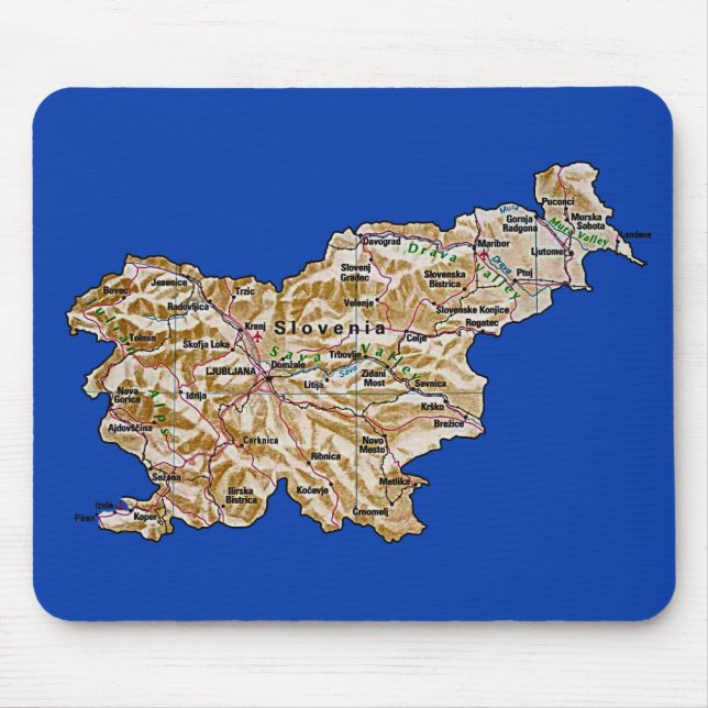 Mapa Mousepad de Slovenia (Frente)
