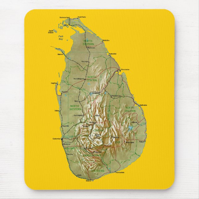 Mapa Mousepad de Sri Lanka (Frente)